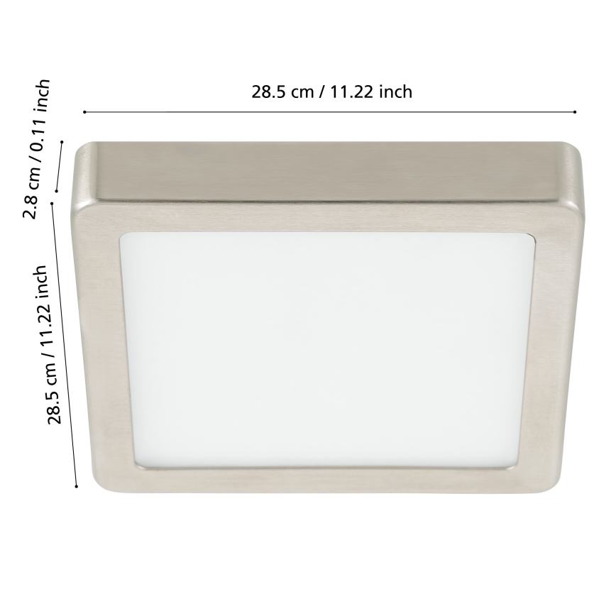 Eglo - Plafonnier LED dimmable pour salle de bains, 19,5 W, 230 V, 2700–6500 K, IP44, ZigBee, 28,5 x 28,5 cm