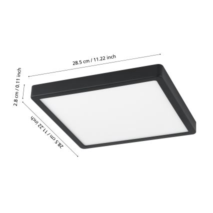 Eglo - Luminaire LED dimmable pour salle de bains LED/19,5W/230V IP44 ZigBee 28,5x28,5 cm