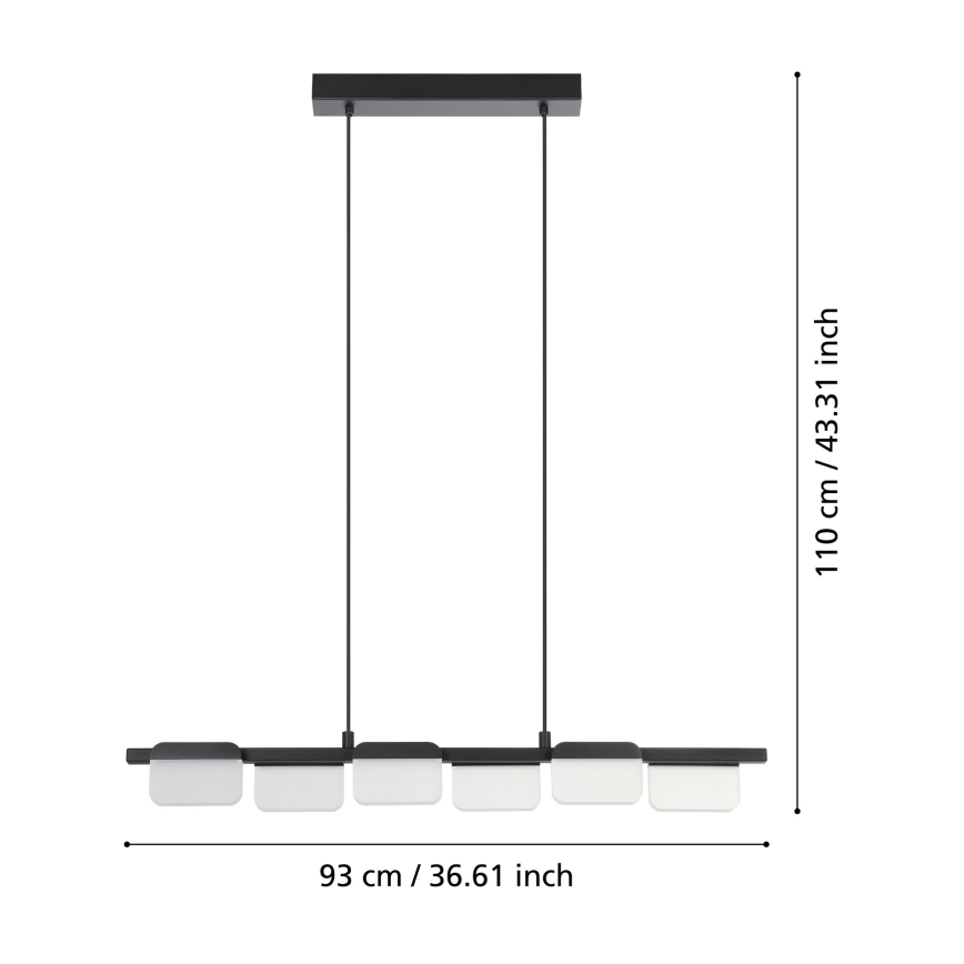 Eglo - Suspension filaire à intensité variable 6xLED/4,5W/230V