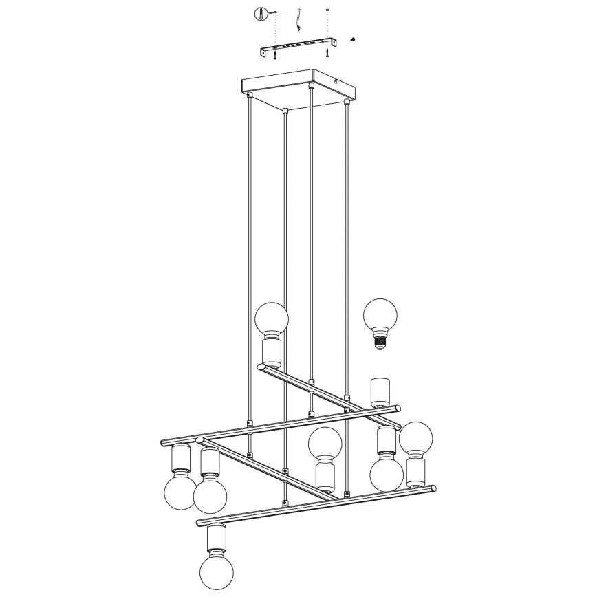 Eglo - Lampadario a sospensione con filo 8xE27/40W/230V