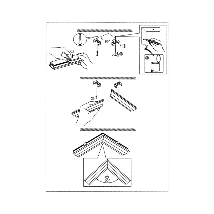 Eglo - Profilo angolare per strisce LED 17x20x110 mm
