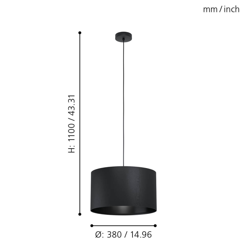 Eglo - Lampadario a sospensione con filo 1xE27/40W/230V