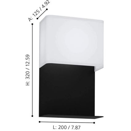 Eglo 99069 - Applique da parete a LED con ripiano GALDAKAO LED/5,4W/230V