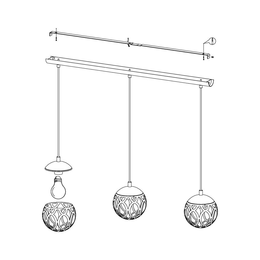 Eglo - Lampadario a sospensione con filo 3xE27/60W/230V