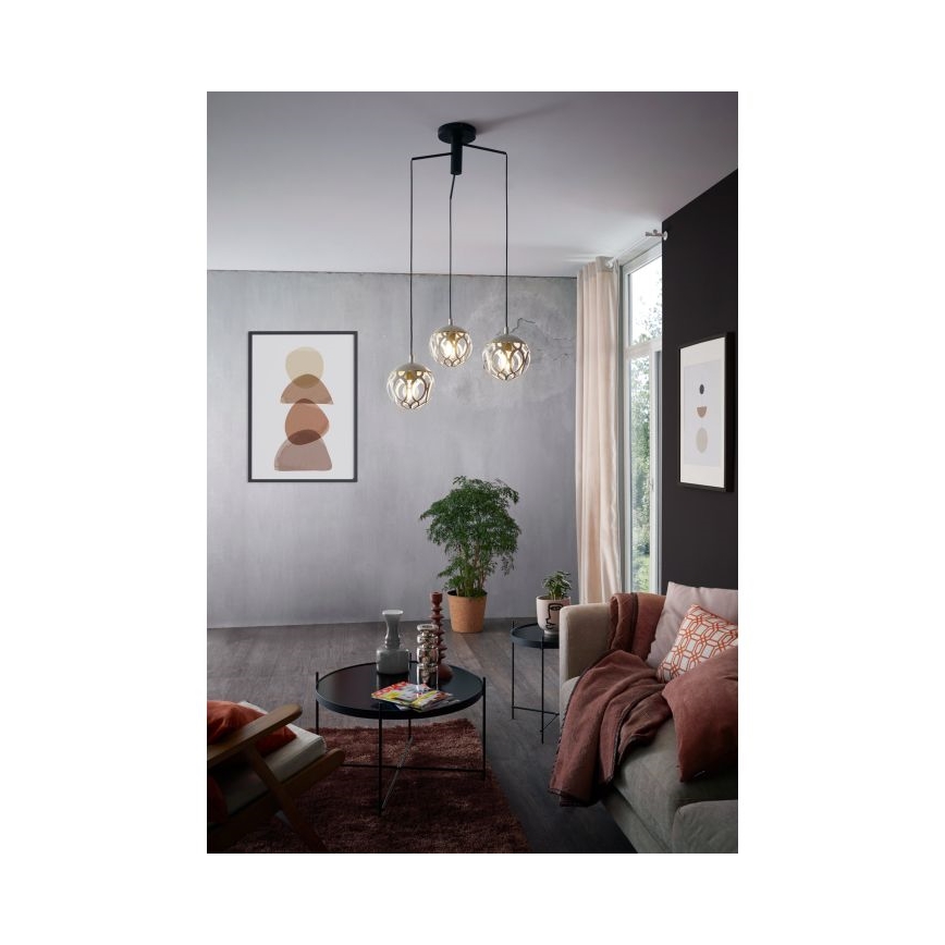 Eglo - Lampadario a sospensione con filo 3xE27/60W/230V