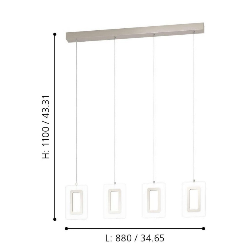 Eglo 99107 - Suspension LED sur câble ENALURI 4xLED/5,4W/230V