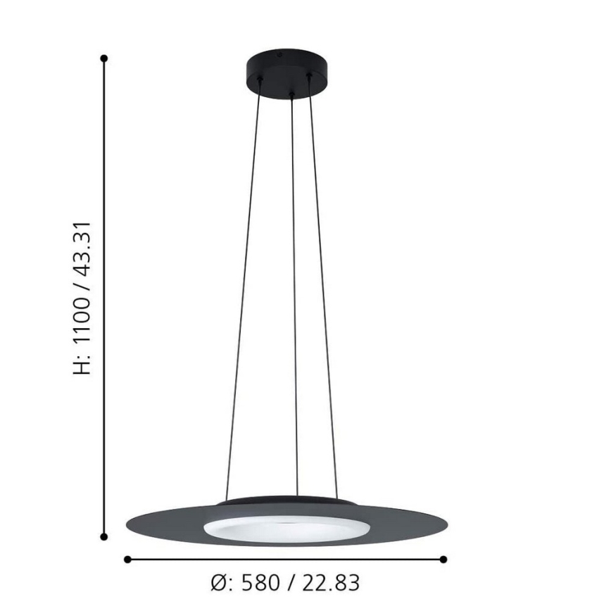 Eglo - Lampadario a sospensione con filo LED RGB COMPO ROSSO-C LED/16W/230V + T