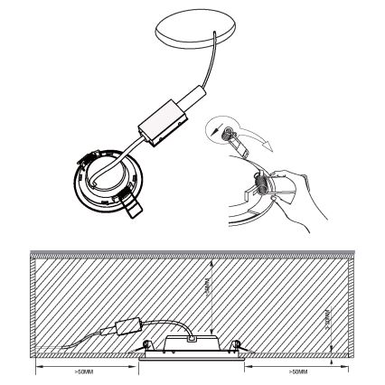 Eglo - Luminaire encastré LED 2,7 W, 230 V, Ø 8,6 cm