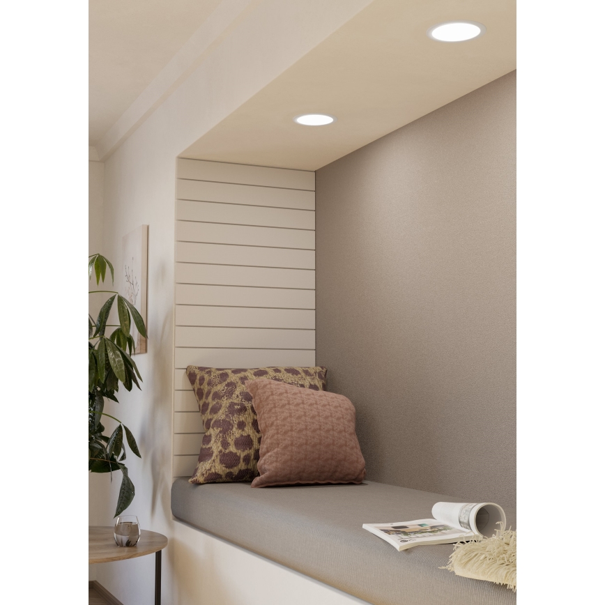 Eglo - Plafonnier encastré LED pour salle de bains, 5 LED / 10,5 W / 230 V, IP44, Ø 16,6 cm