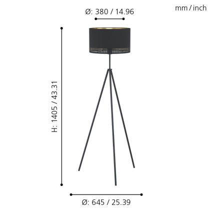 Eglo - Lampadaire 1xE27/40W/230V