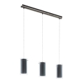 Eglo 99286 - Lampadario sospeso su cavo PINTO TEXTIL 3xE27/16W/230V