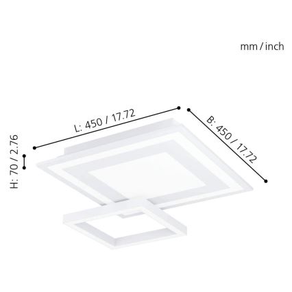 Eglo - Plafoniera LED RGB SAVATAEILA-C LED/20W/230V + T