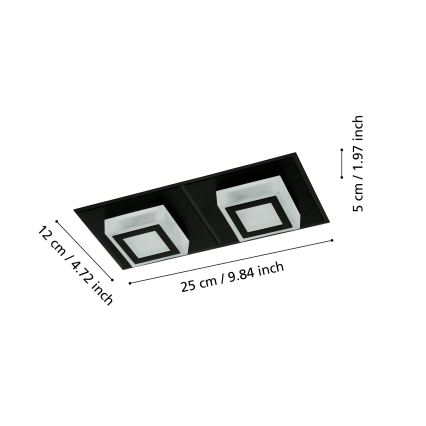 Eglo 99362 - Plafoniera LED MASIANO 2xLED/3,3W/230V