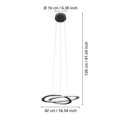 Eglo 99396 - Lampadario LED a sospensione su cavo ROLIMARE LED/35W/230V