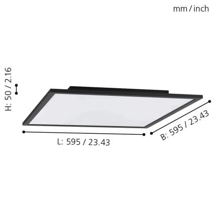 Eglo - Plafoniera LED RGB dimmerabile SALOBRENA-C LED/30,5W/230V + telecomando