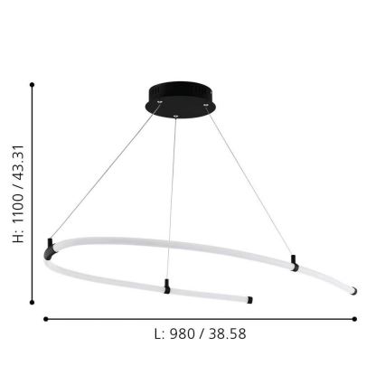 Eglo 99429 - LED-Pendelleuchte mit Kabelaufhängung ALAMEDILLA LED/27W/230V