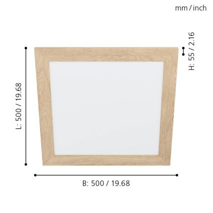 Eglo 99471 - Plafonnier LED PIGLIONASSO LED/20W/230V 500x500 mm