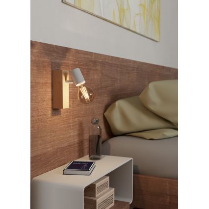 Eglo - Faretto da parete TOWNSHEND 1xE27/10W/230V - FSC certificato