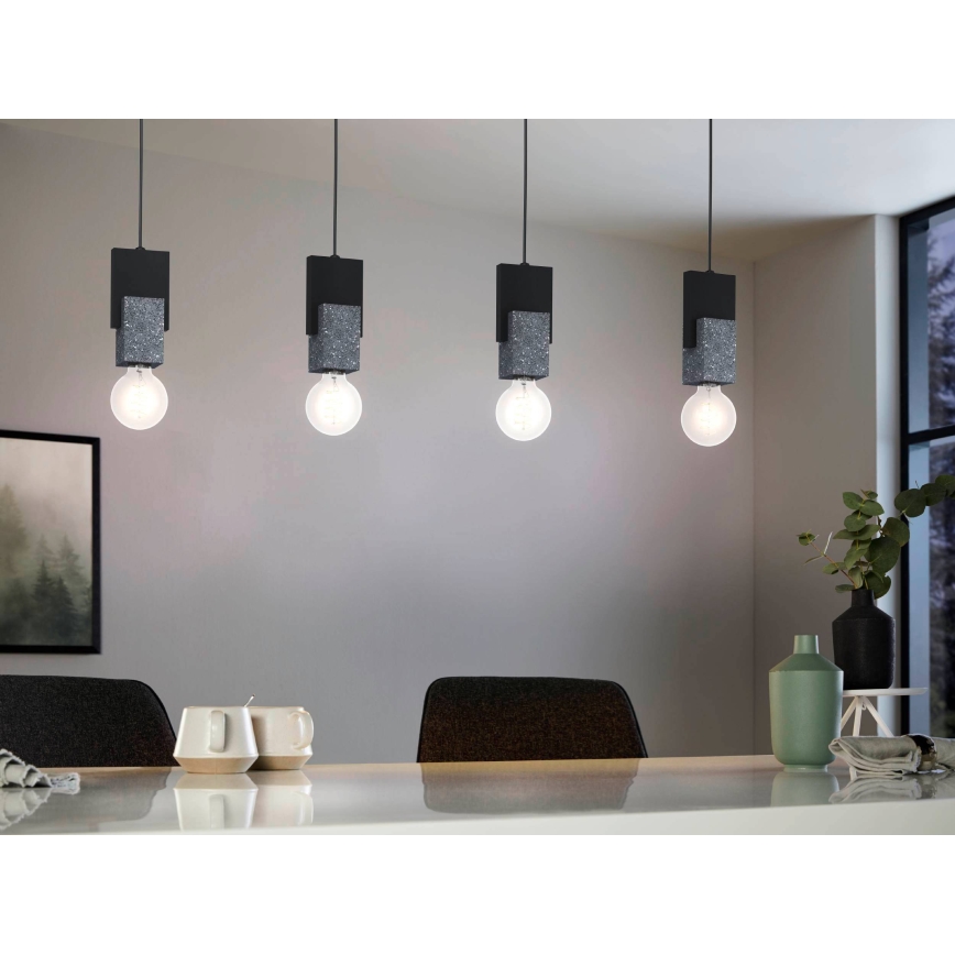 Eglo 99532 - Lampadario a sospensione con cavo LOBATIA 4xE27/40W/230V