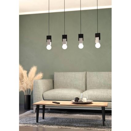 Eglo 99532 - Suspension sur câbles LOBATIA 4xE27/40W/230V