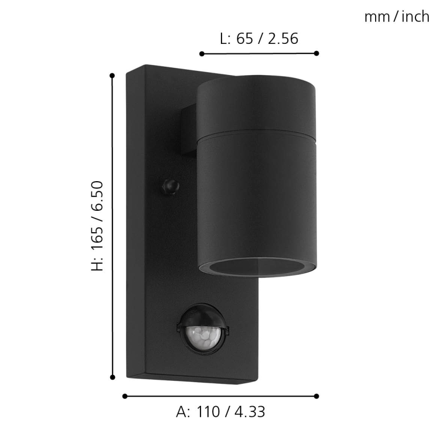 Eglo - Applique LED da esterno con sensore 1xGU10/3W/230V IP44