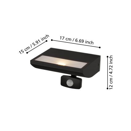 Eglo 99579 - LED-Außenleuchte mit Sensor SORRONARO LED/10,5W/230V IP44