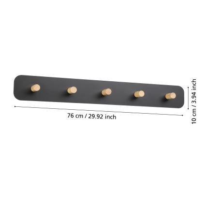 Eglo - Patère murale avec un luminaire LED/18W/230V