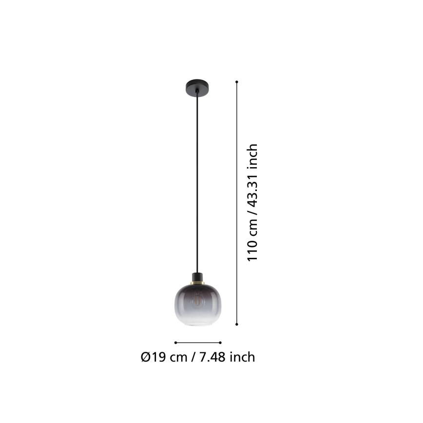 Eglo - Lampadario a sospensione con filo 1xE27/40W/230V grigio