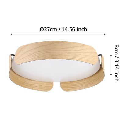 Eglo - LED-Deckenleuchte, 20 W, 230 V, Ø 37 cm, beige