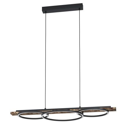 Eglo - LED dimmbare Pendelleuchte mit Seilabhängung 2xLED/12,5W/230V+LED/15,5W 3000K braun/schwarz