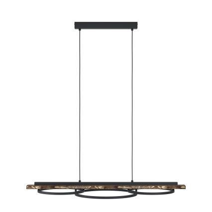 Eglo - LED dimmbare Pendelleuchte mit Seilabhängung 2xLED/12,5W/230V+LED/15,5W 3000K braun/schwarz