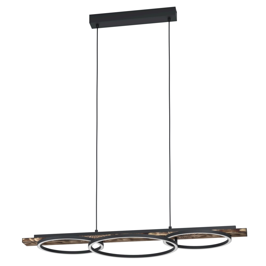 Eglo - Lampadario LED dimmerabile su cavo 2xLED/12,5W/230V+LED/15,5W 3000K marrone/nero