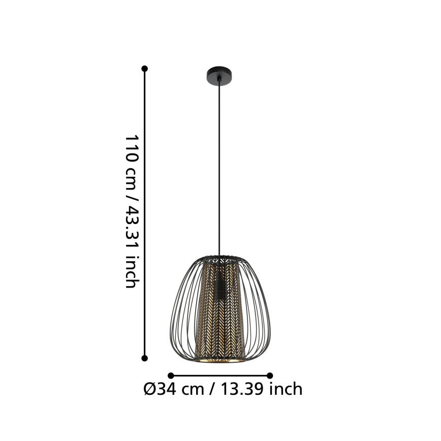Eglo - Lampadario su corda  1xE27/40W/230V