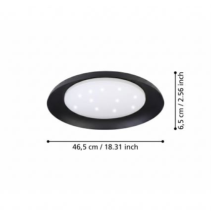 Eglo 99703 - LED-Deckenleuchte PENJAMO LED/17,1W/230V schwarz