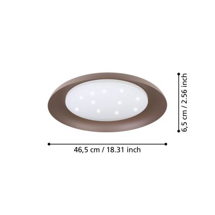 Eglo 99704 - Plafonnier LED PENJAMO, 17,1 W/230 V, marron