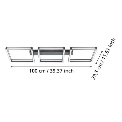 Eglo - LED-Deckenleuchte 3xLED/11,2W/230V schwarz