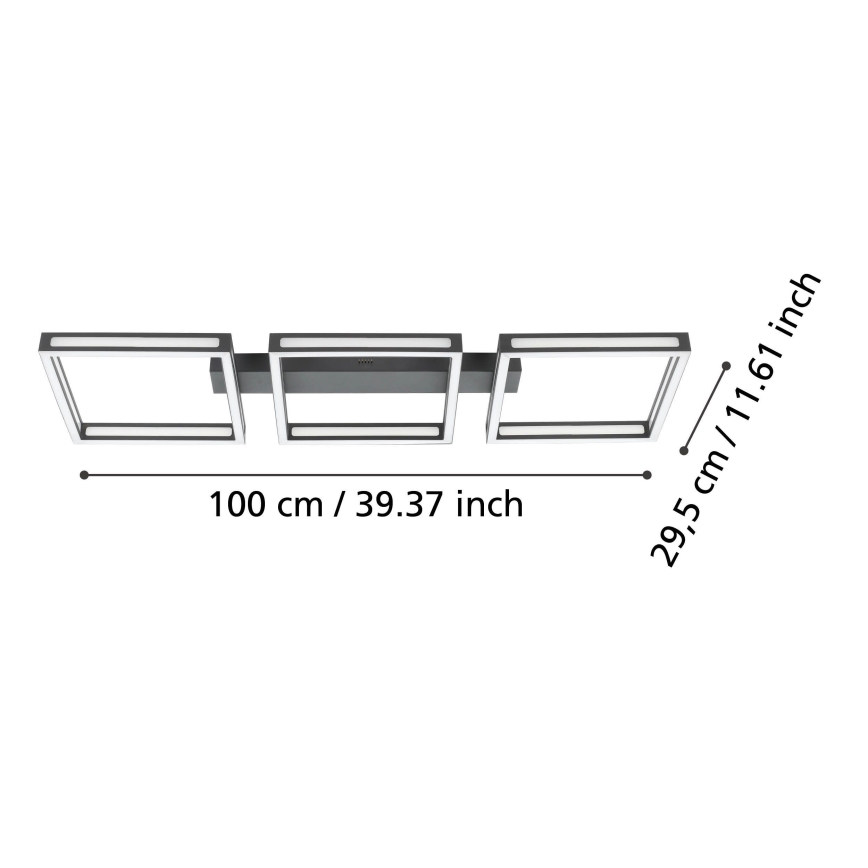 Eglo - LED-Deckenleuchte 3xLED/11,2W/230V schwarz