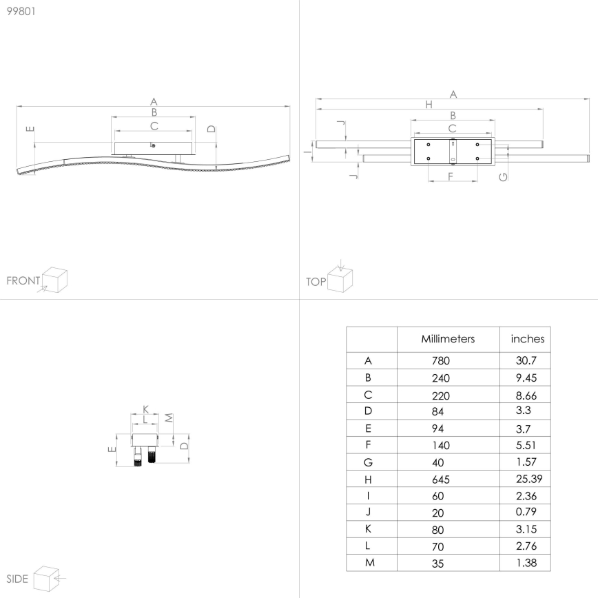 Eglo - Plafonnier LED/21,5W/230V