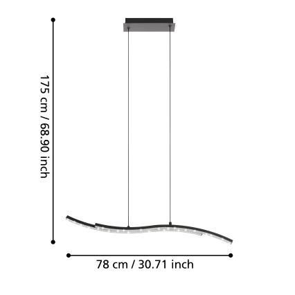 Eglo - Lampadario LED su corda LED/21,5W/230V