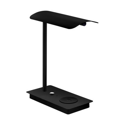 Eglo - Lampada da tavolo LED touch dimmerabile con ricarica wireless LED/5,8W/230V nera