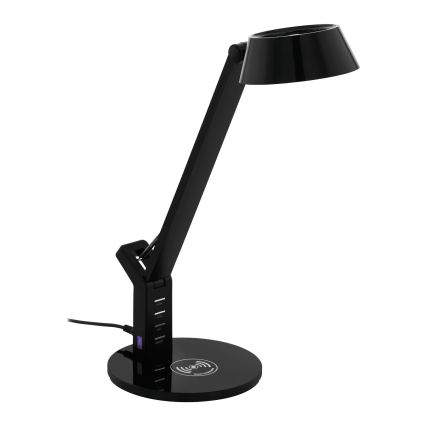 Eglo 99832 - Dimmbare LED-Tischlampe mit Touch-Bedienung und kabellosem Laden BANDERALO LED/4,8W/230V schwarz
