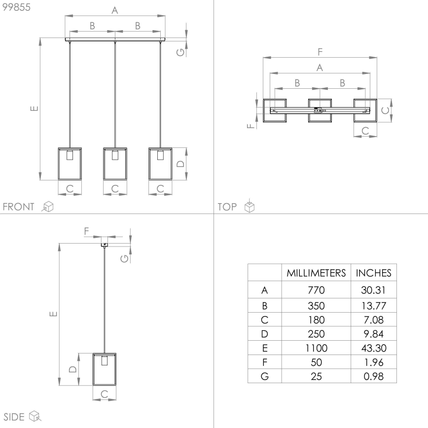 Eglo - Lampadario su corda 3xE27/40W/230V
