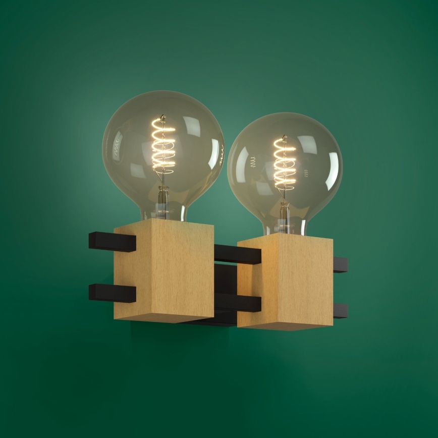Eglo - Applique 2xE27/40W/230V nero/marrone