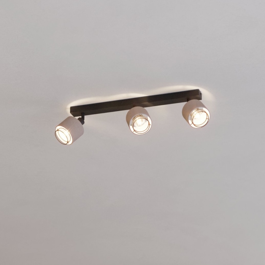 Eglo - Applique 3xE14/40W/230V nero/beige