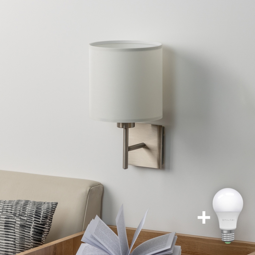 Eglo - Applique a LED TUNJA 1xE27/60W/230V cromo opaco/bianco