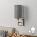 Eglo - Applique a LED TUNJA 1xE27/60W/230V cromo opaco/grigio