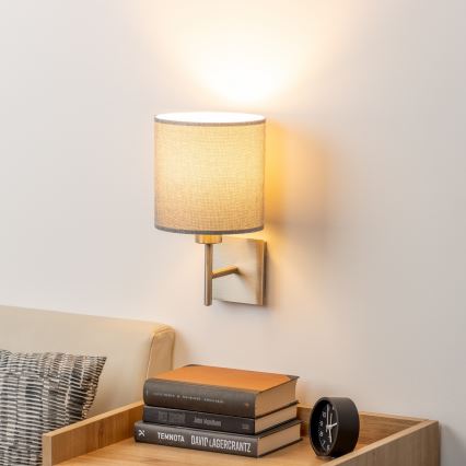 Eglo - Applique a LED TUNJA 1xE27/60W/230V cromo opaco/grigio