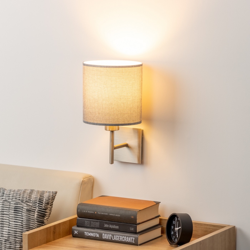 Eglo - Applique a LED TUNJA 1xE27/60W/230V cromo opaco/grigio