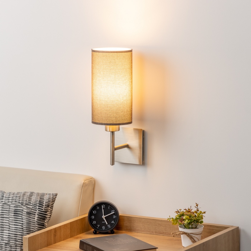 Eglo - Applique a LED TUNJA 1xE27/60W/230V cromo opaco/marrone