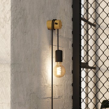 Eglo - Applique murale 1xE27/13W/230V noir/beige